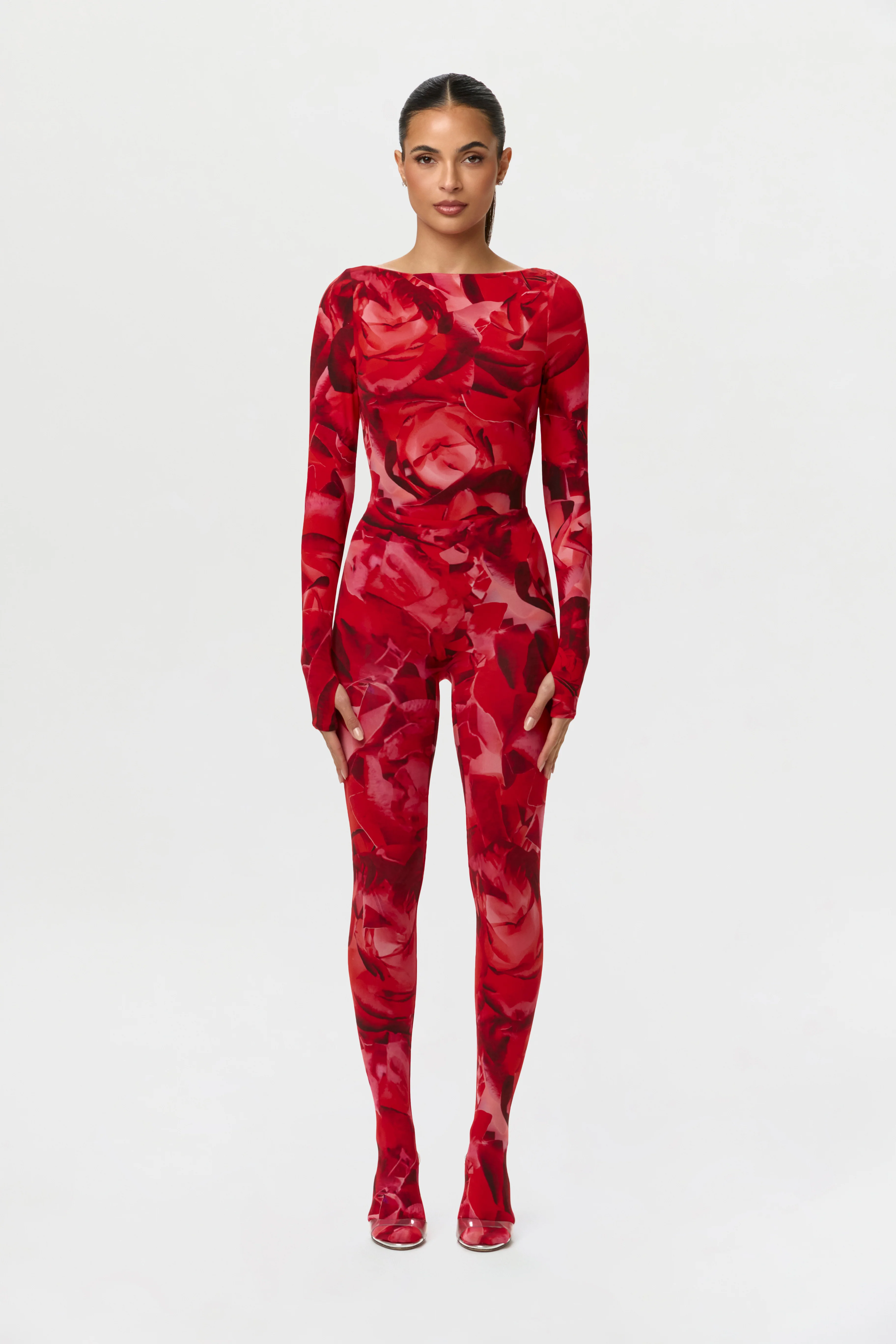 Bare Body Print Closed Toe Leggings Petite