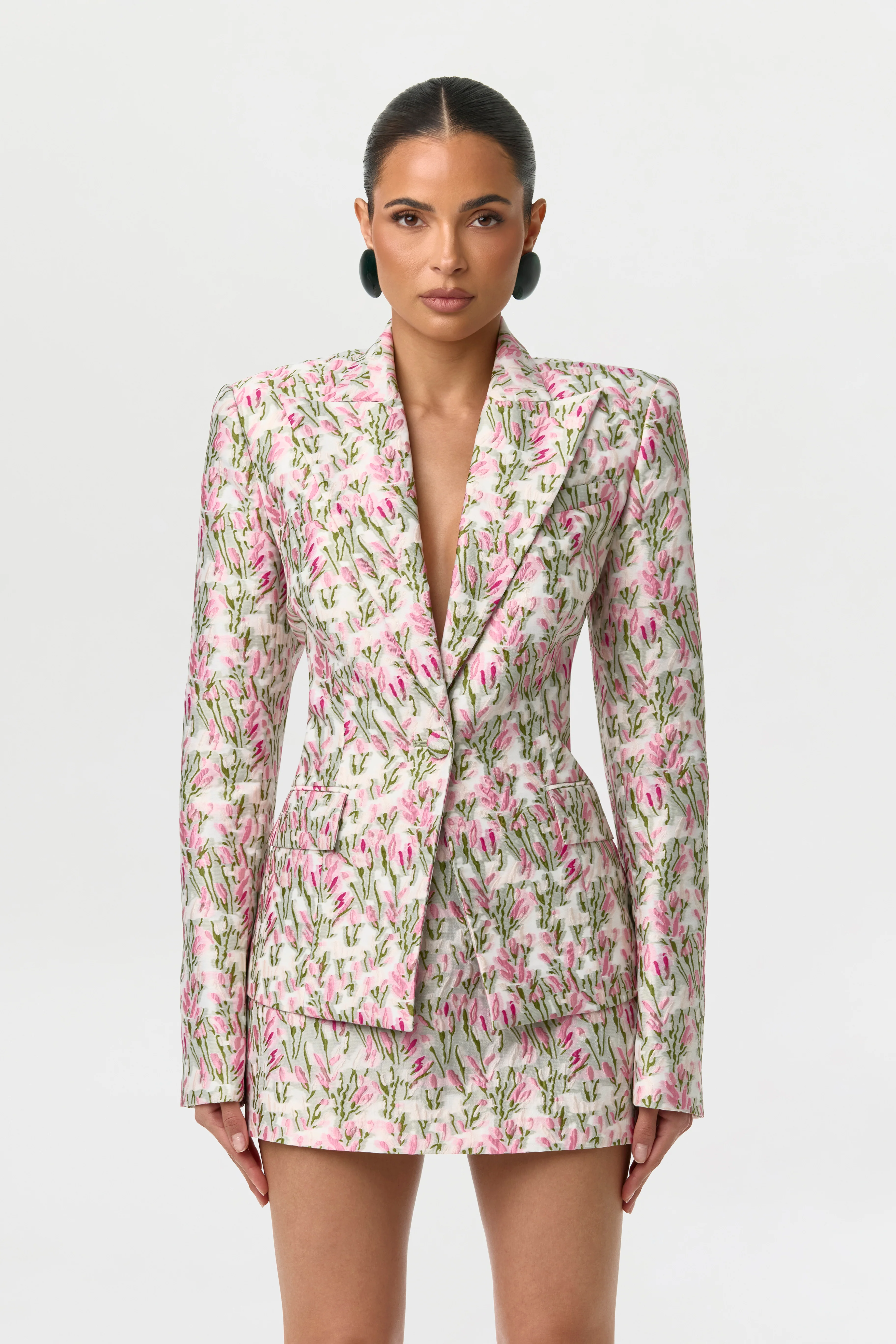 Suiting Floral Jacquard Blazer - Image 2