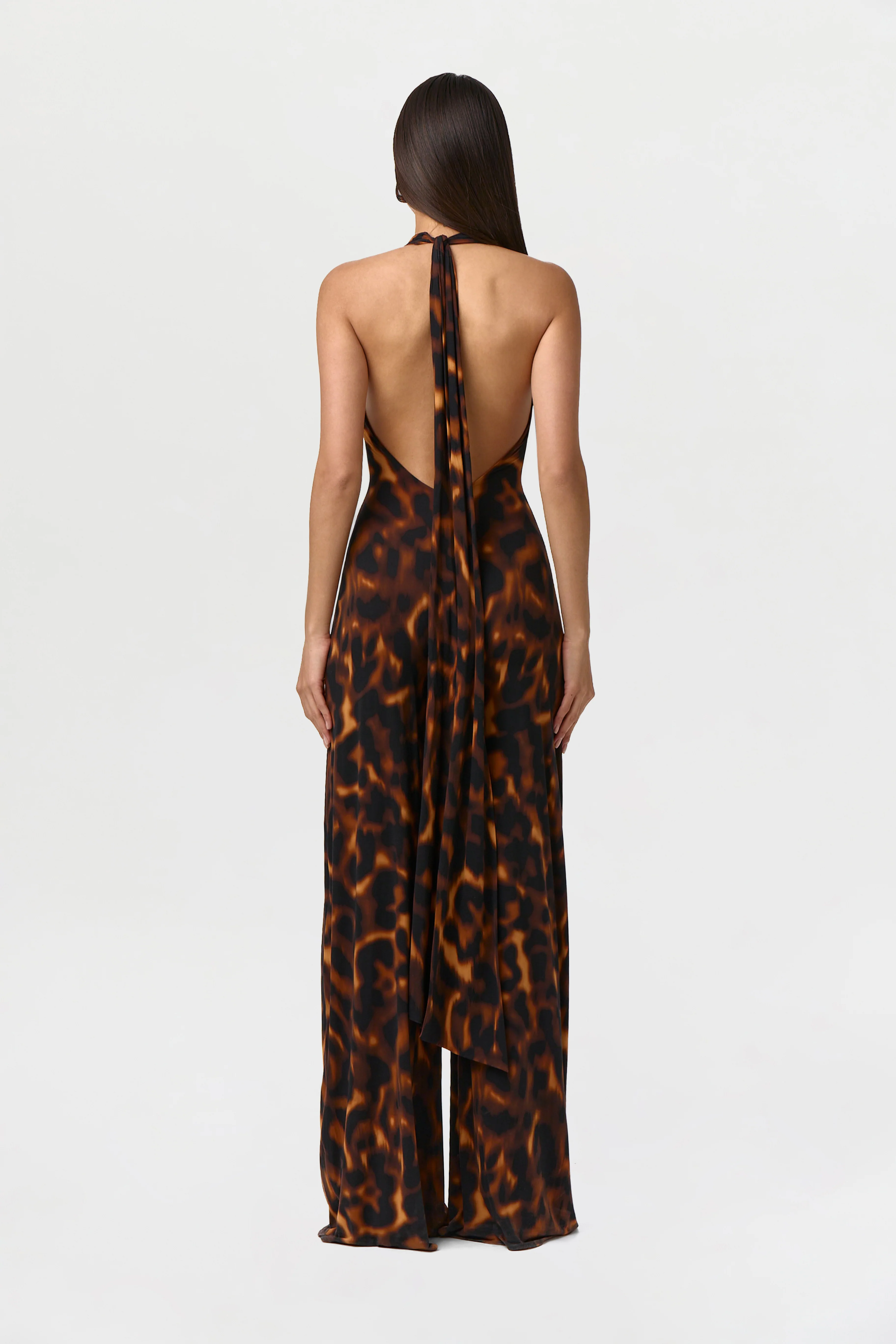 Naked Print Halter Wide Leg Jumpsuit - Image 8