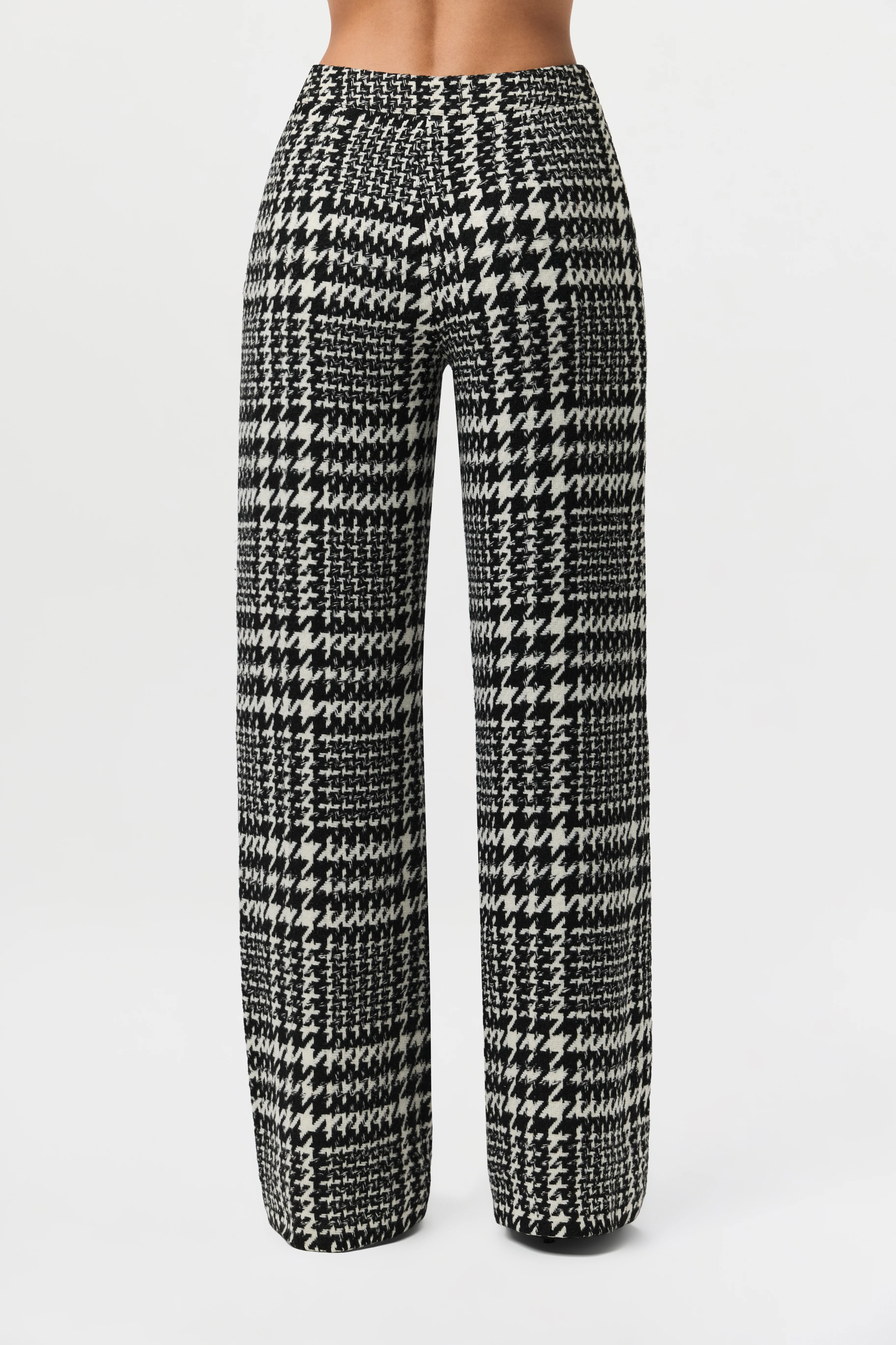 Houndstooth Plaid Wide-Leg Pants - Image 6