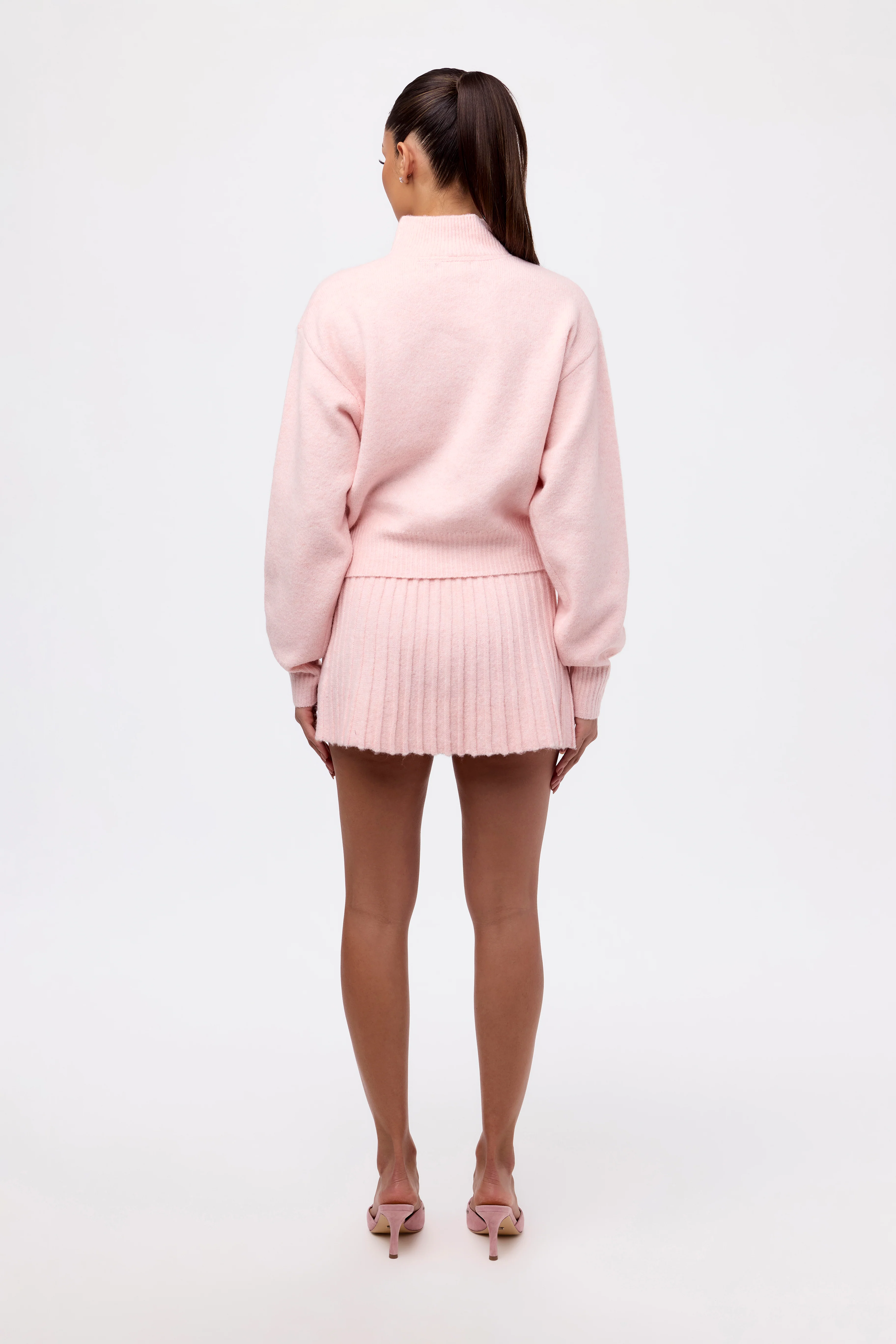 Pleated Knit Sweater Mini Skirt - Image 19