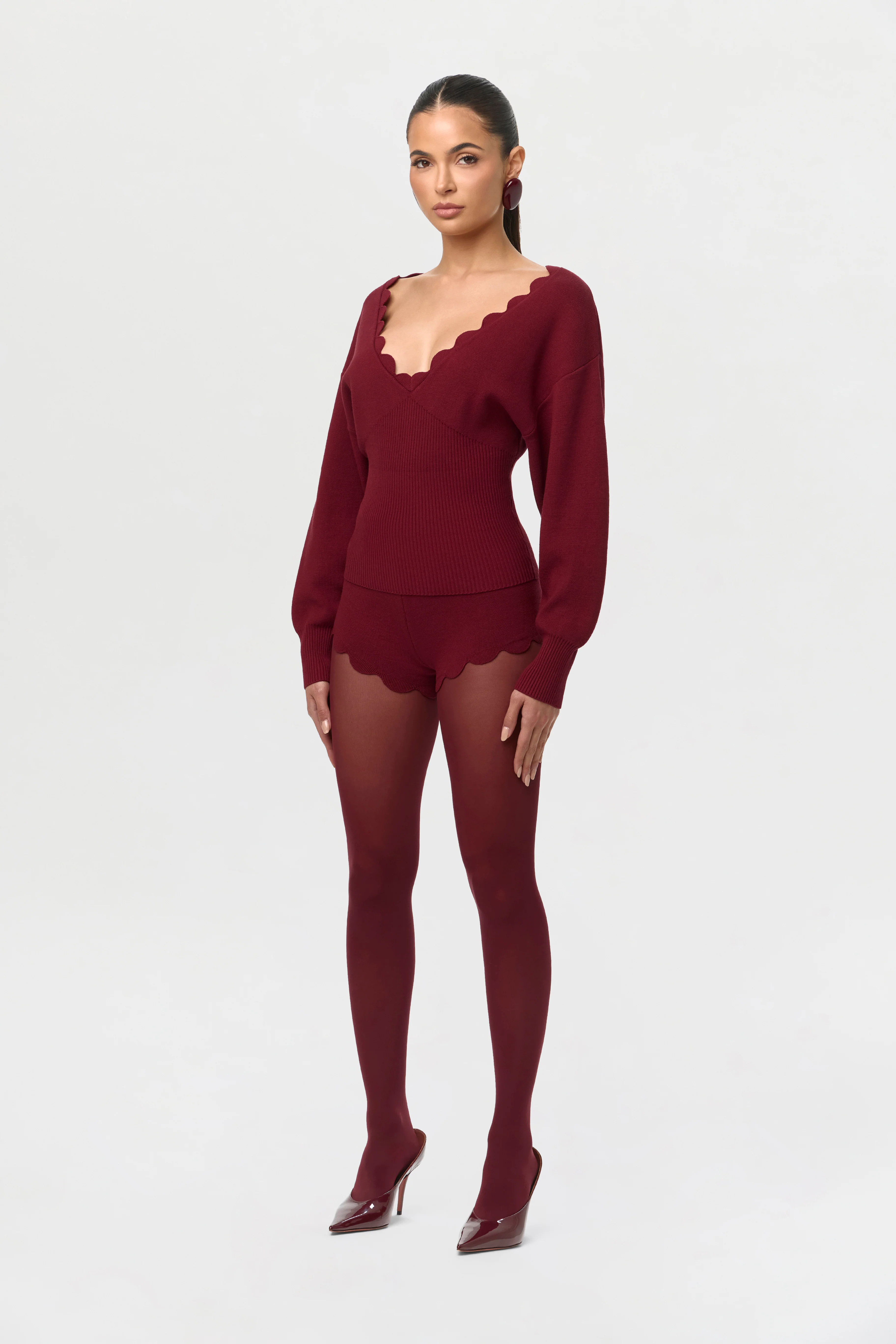 Knit Scallop Shorts - Image 2