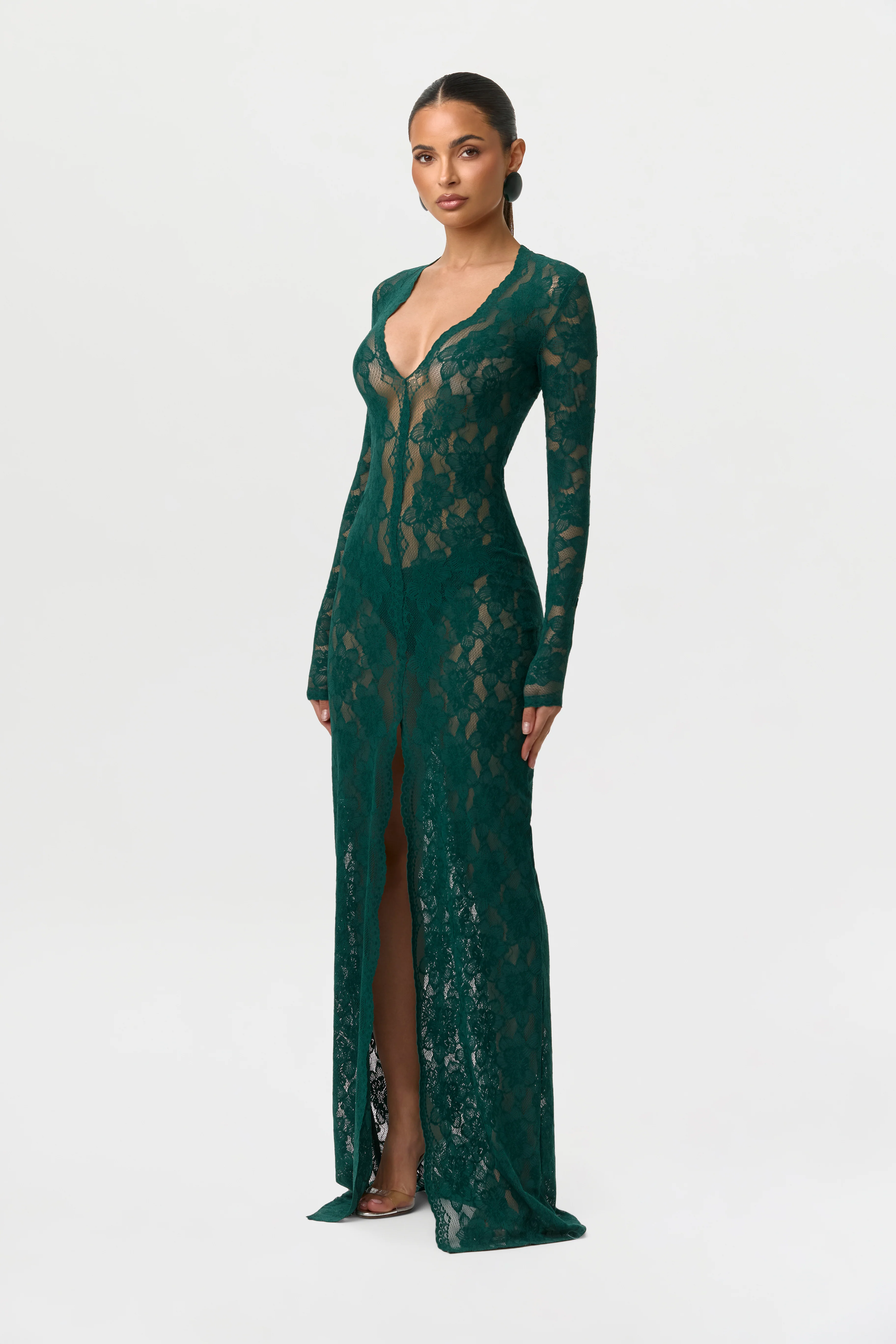 Stretch Lace Maxi Dress - Image 2