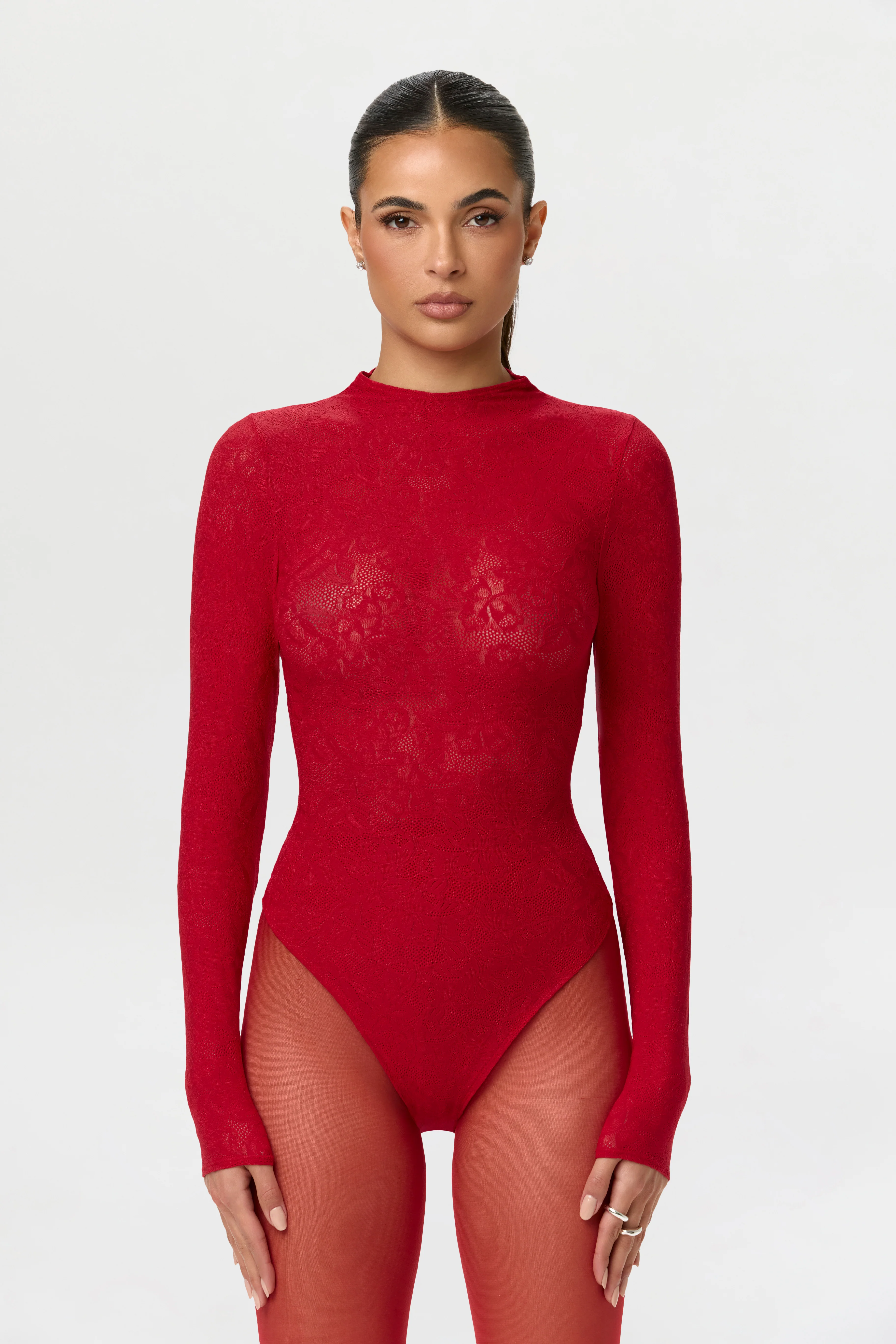 Stretch Lace Sculpt Bodysuit - Image 2