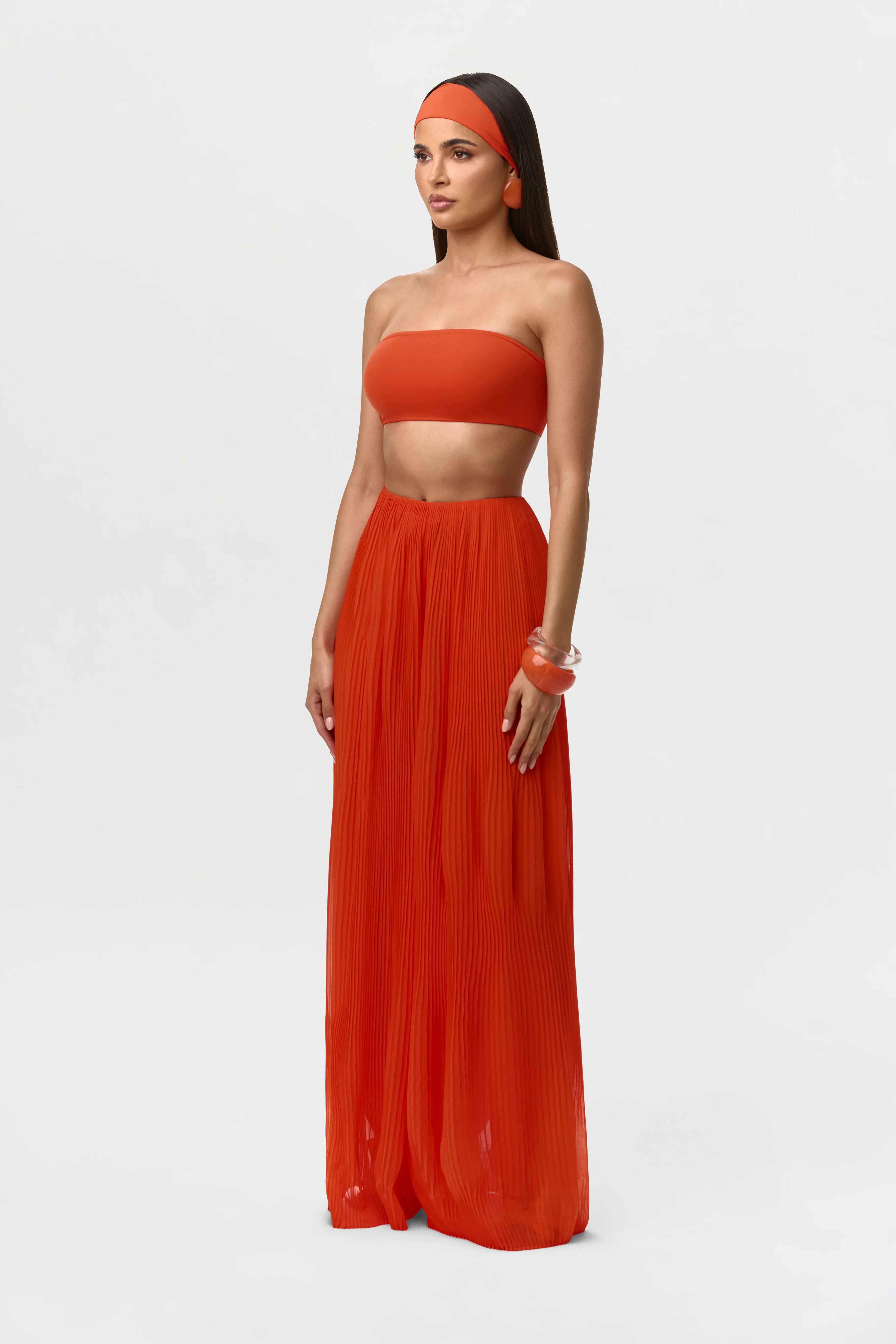 Chiffon Pleated Wide Leg Pants - Image 2