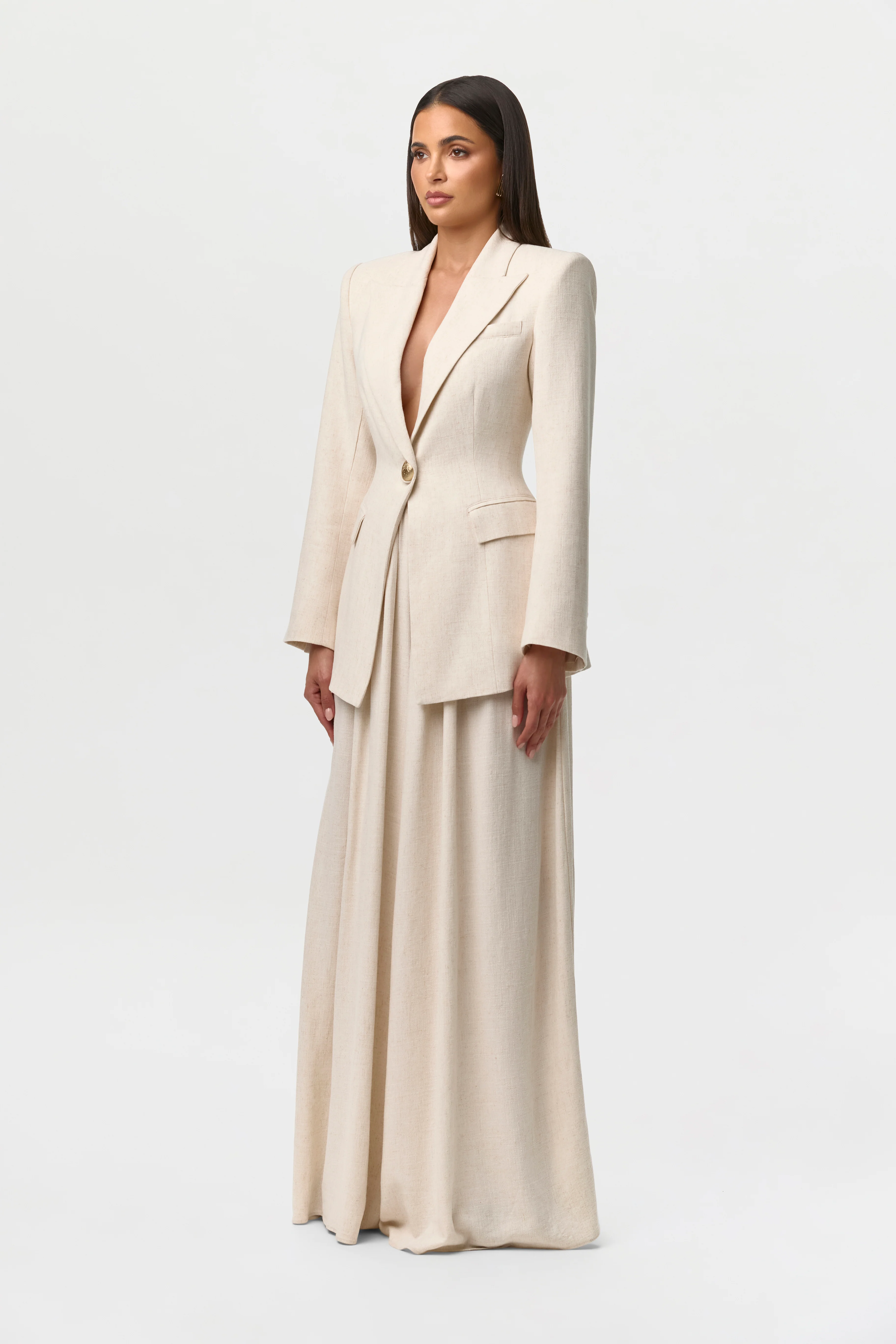 Linen Pleated Palazzo Pants - Image 11