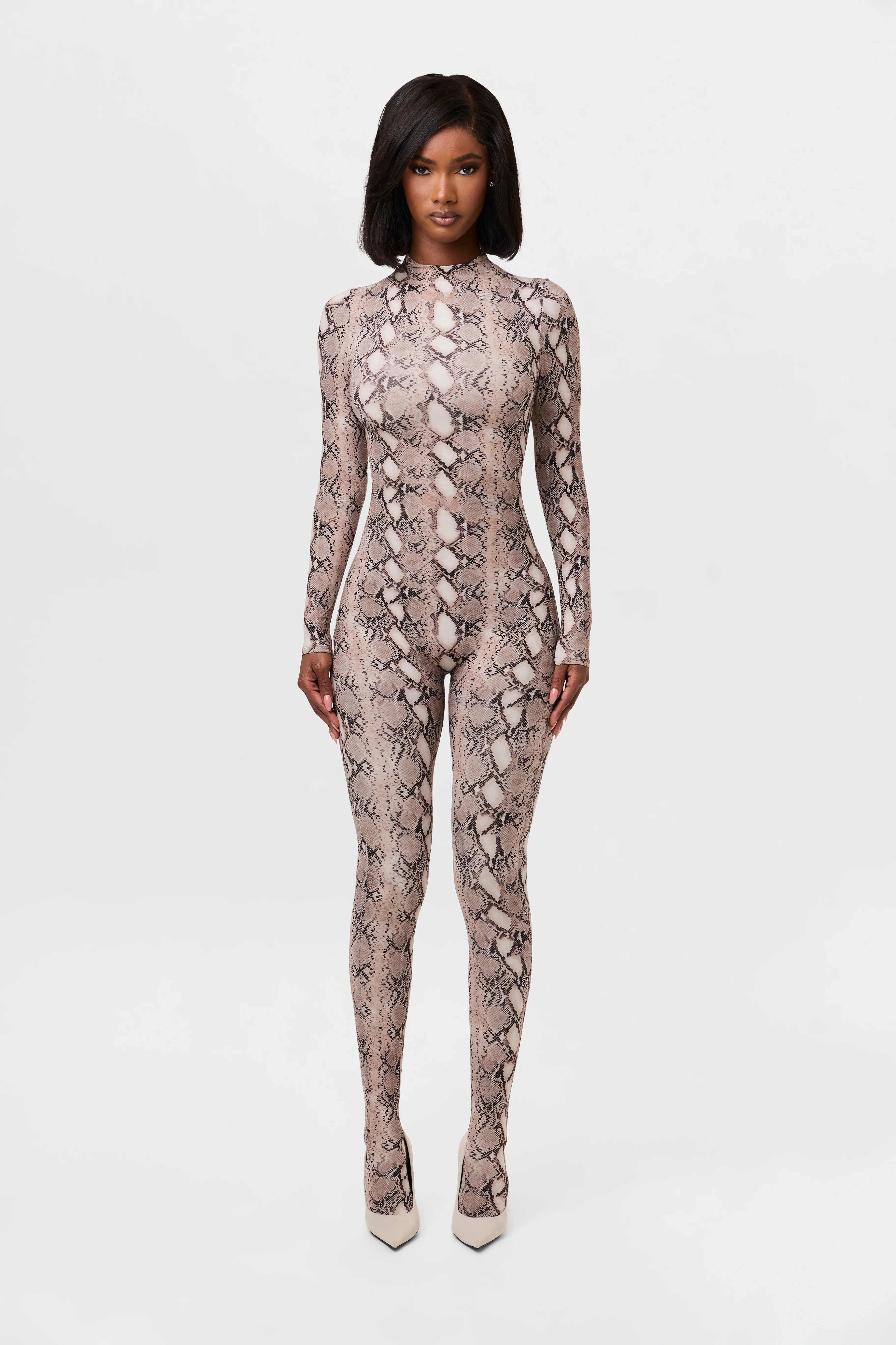 Naked Print Closed Toe Jumpsuit Petite - Image 24