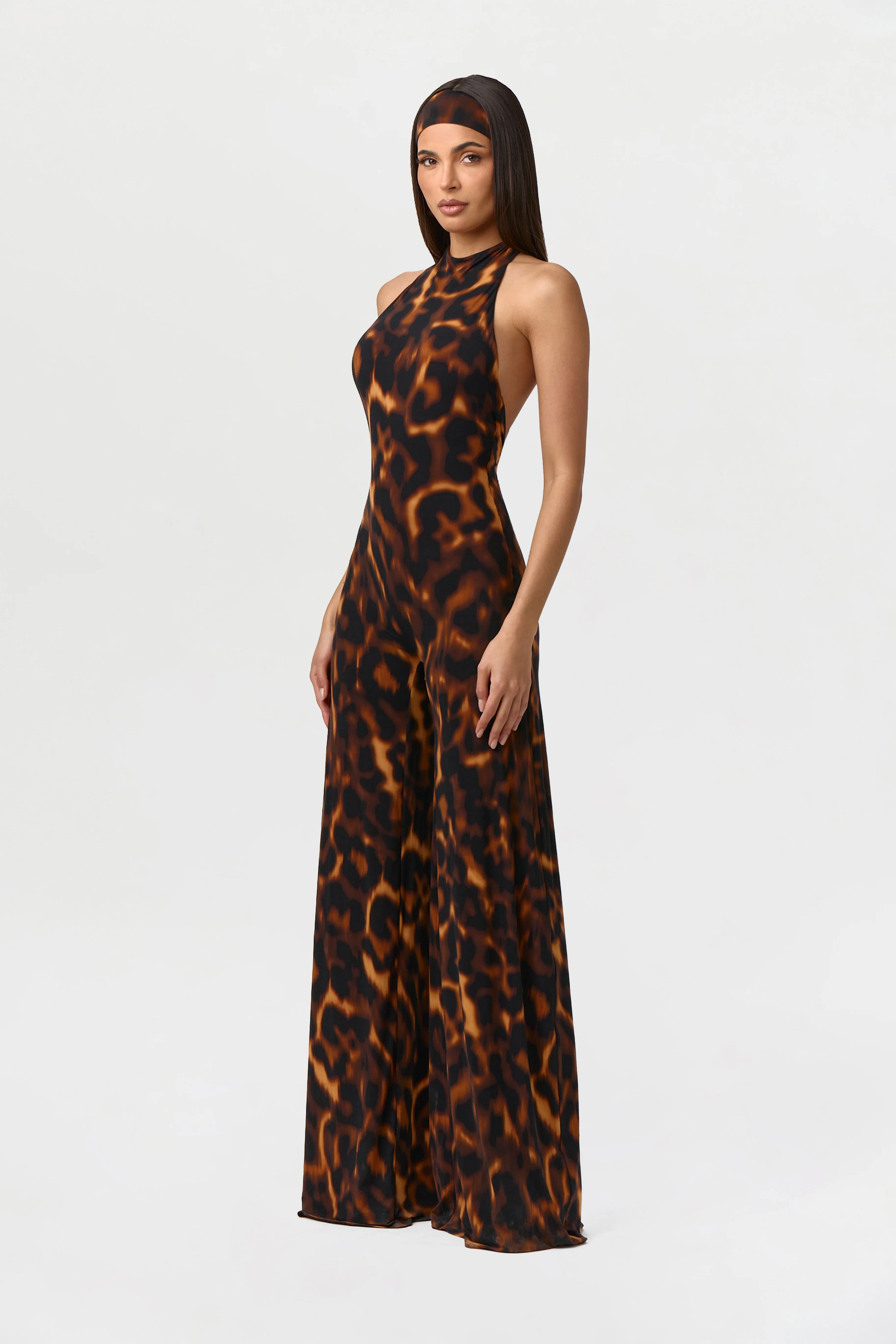 Naked Halter Wide Leg Jumpsuit Petite