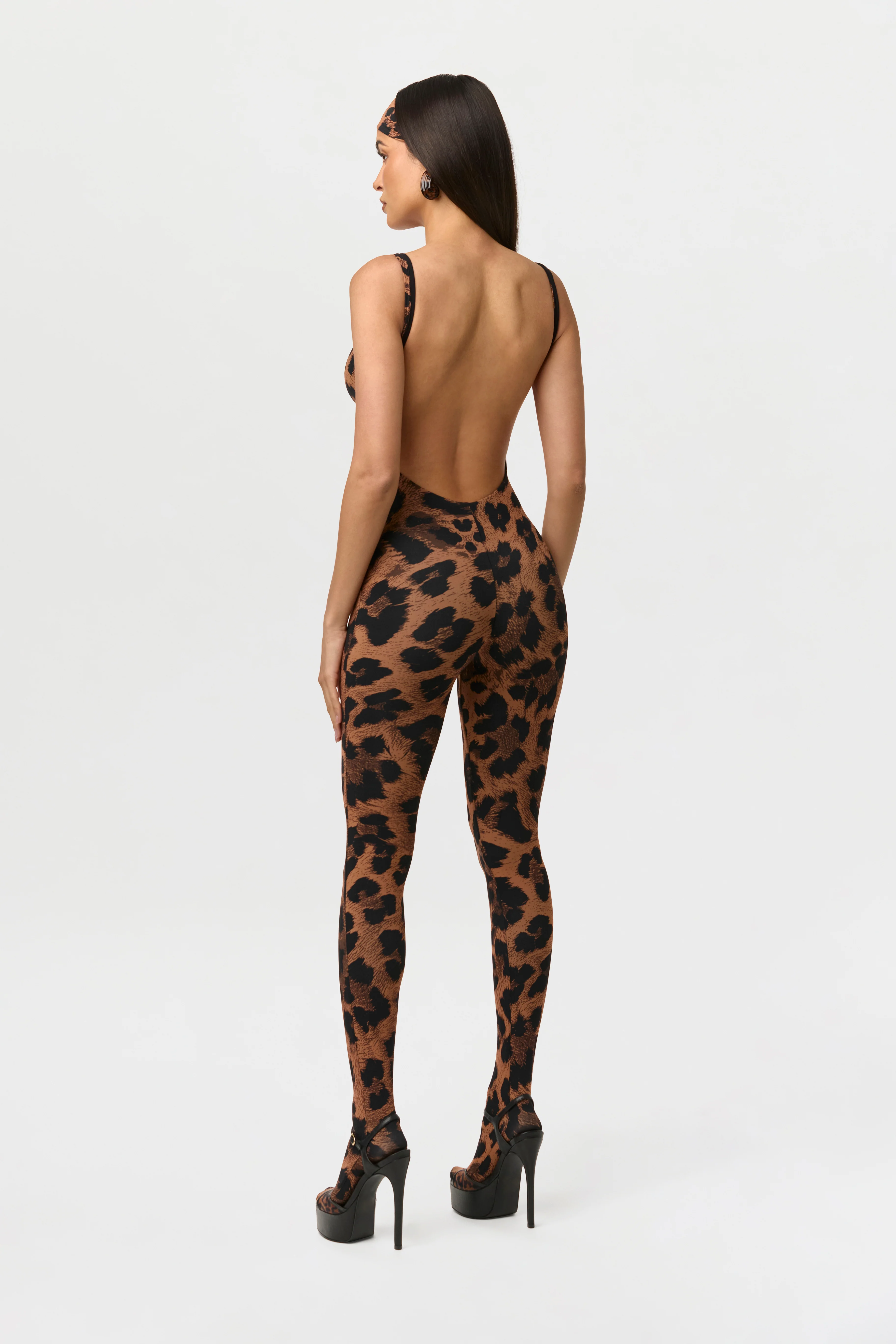 Naked Print Open Back Jumpsuit Petite - Image 4