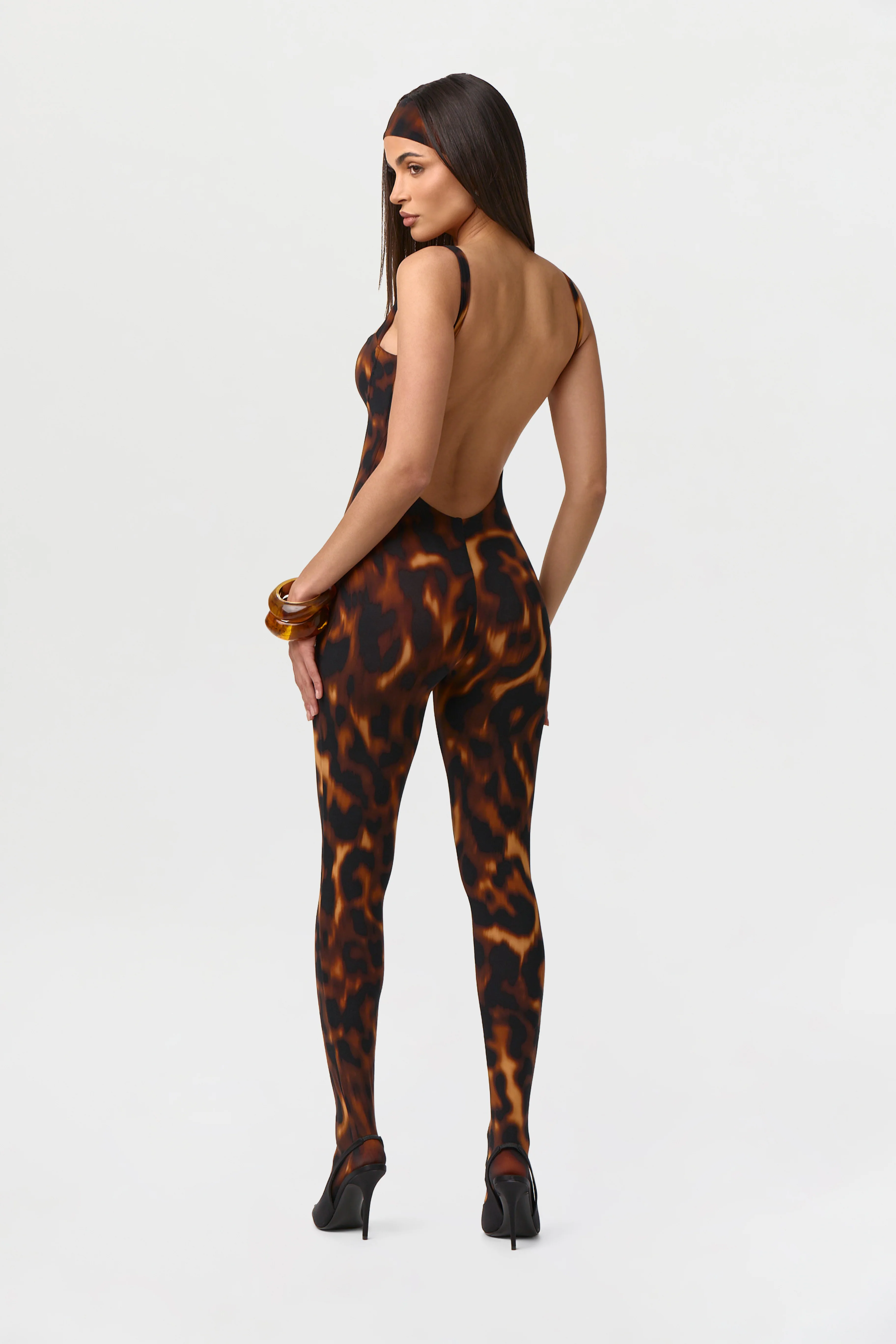 Naked Print Open Back Jumpsuit Petite - Image 7