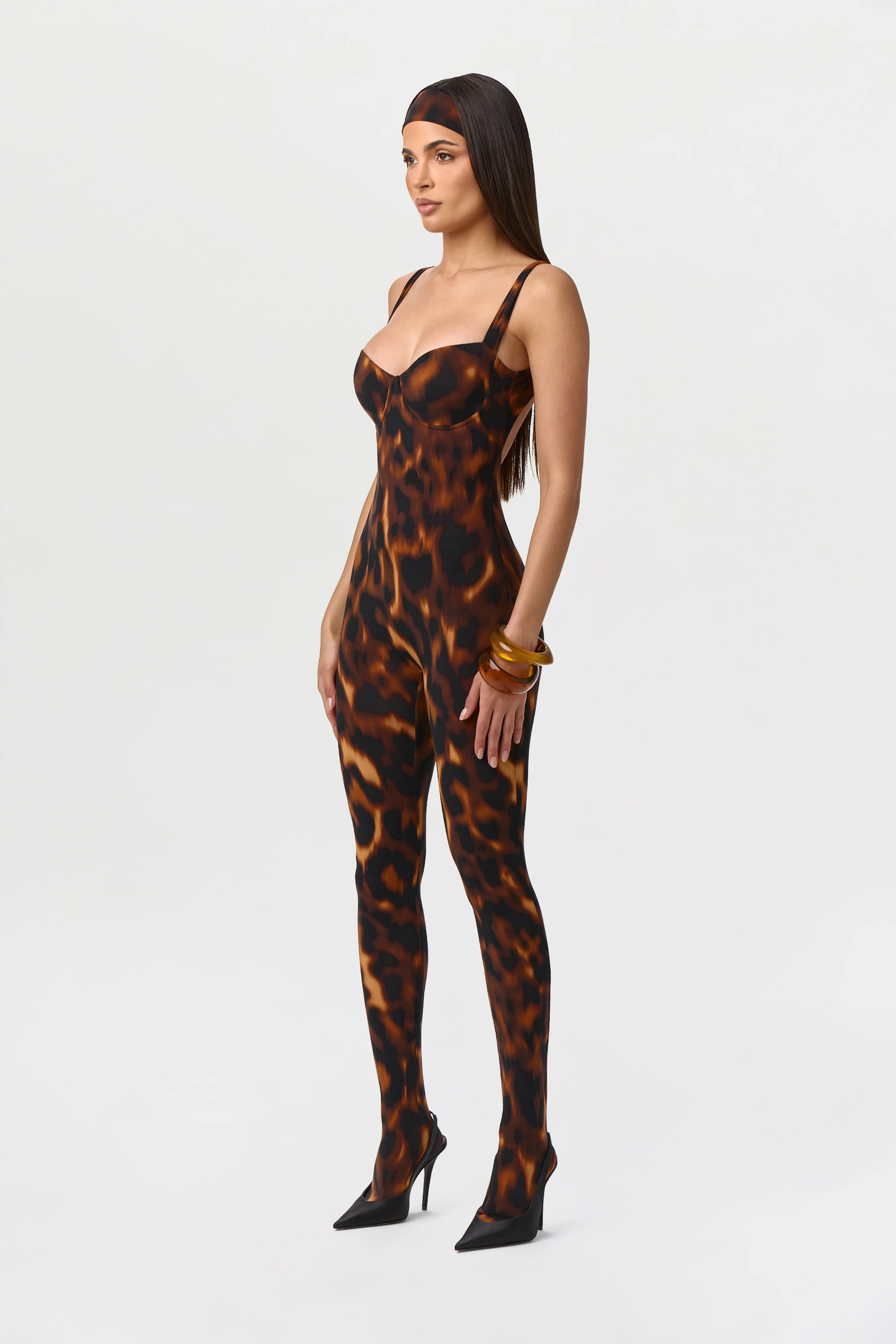 Naked Print Open Back Jumpsuit Petite - Image 8