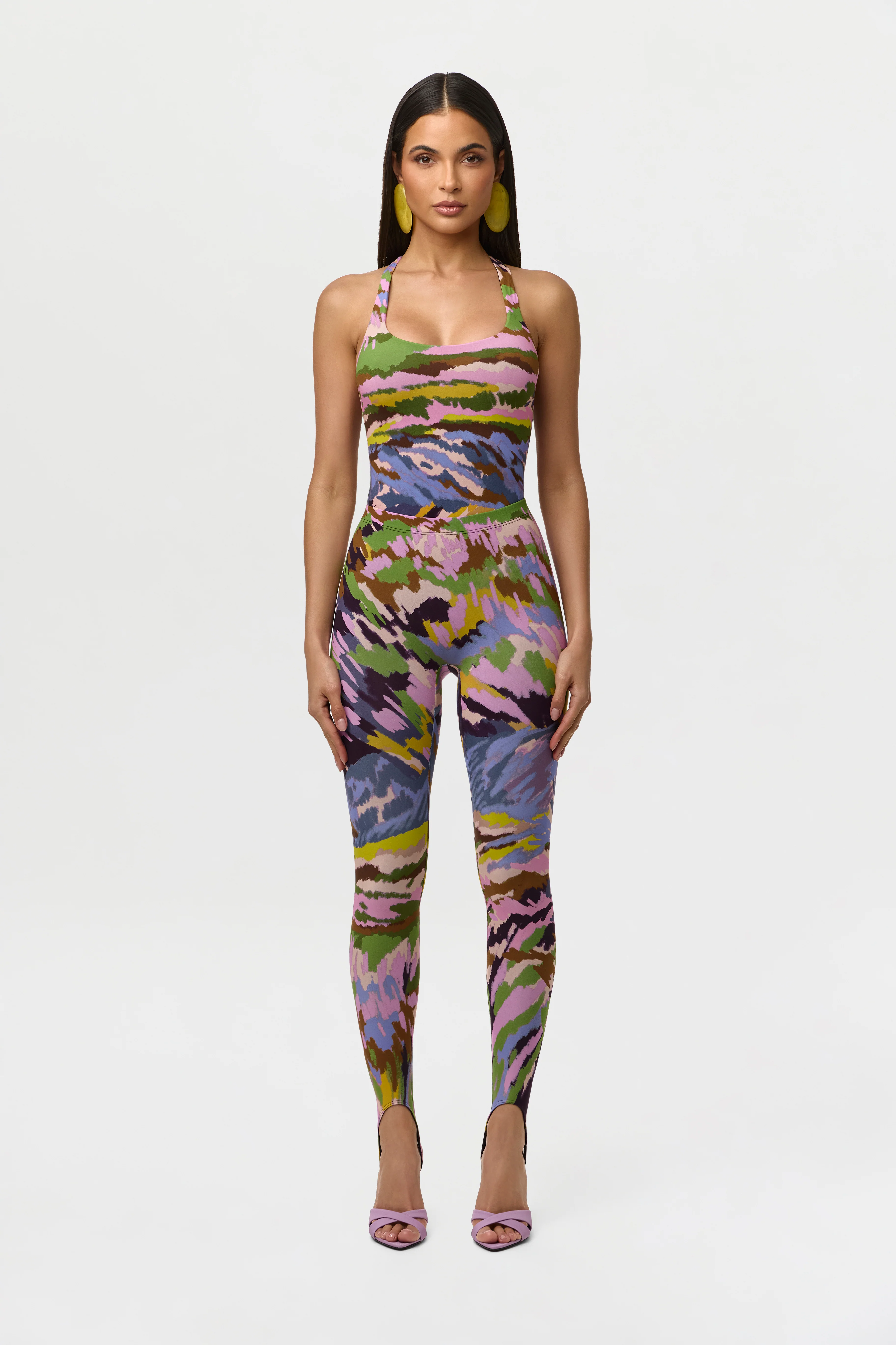 Naked Print Racerback Scoop Tank Bodysuit - Image 3