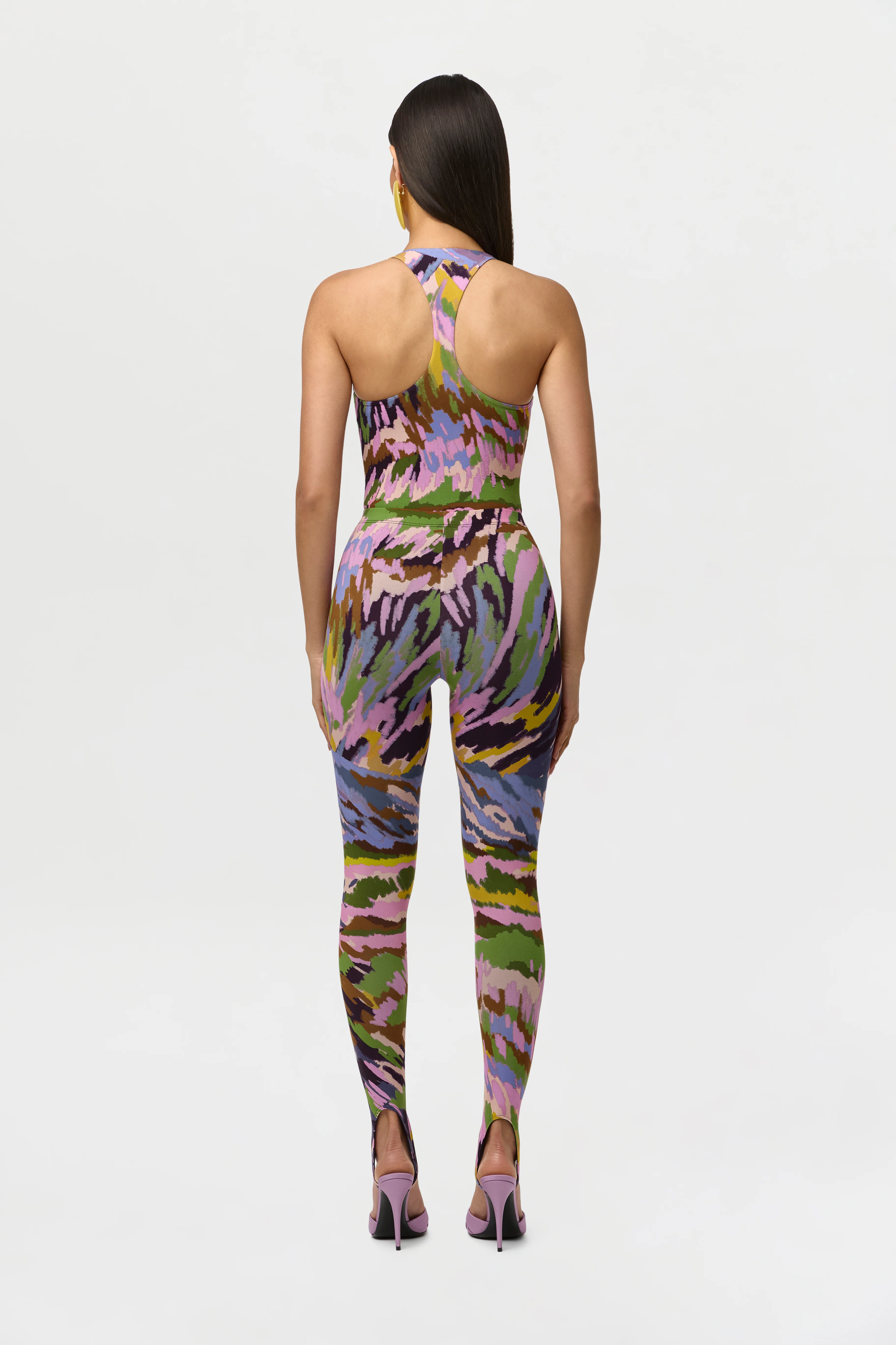 Naked Print Racerback Scoop Tank Bodysuit - Image 7