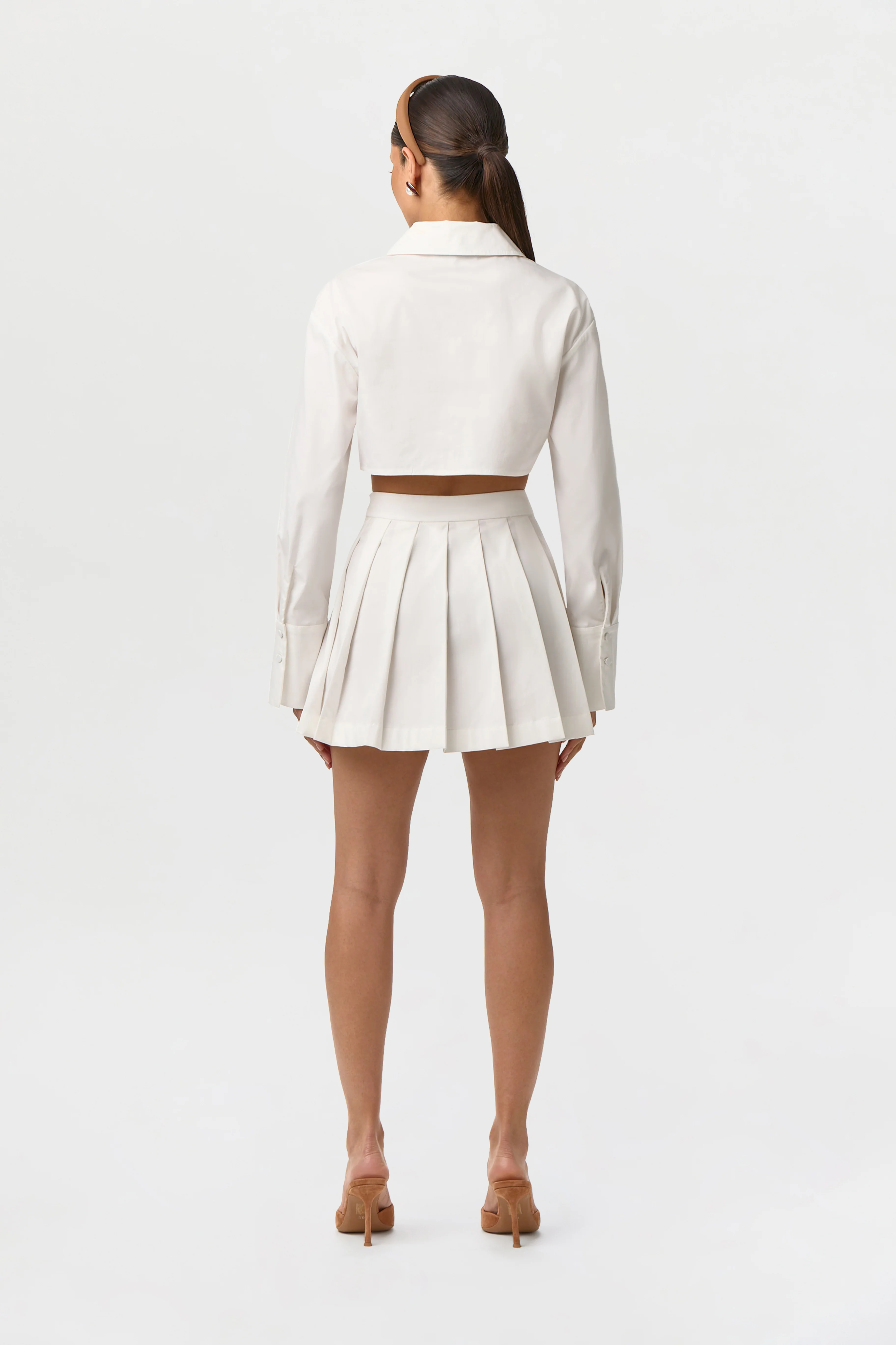 Shirting Button Up Crop Top - Image 6