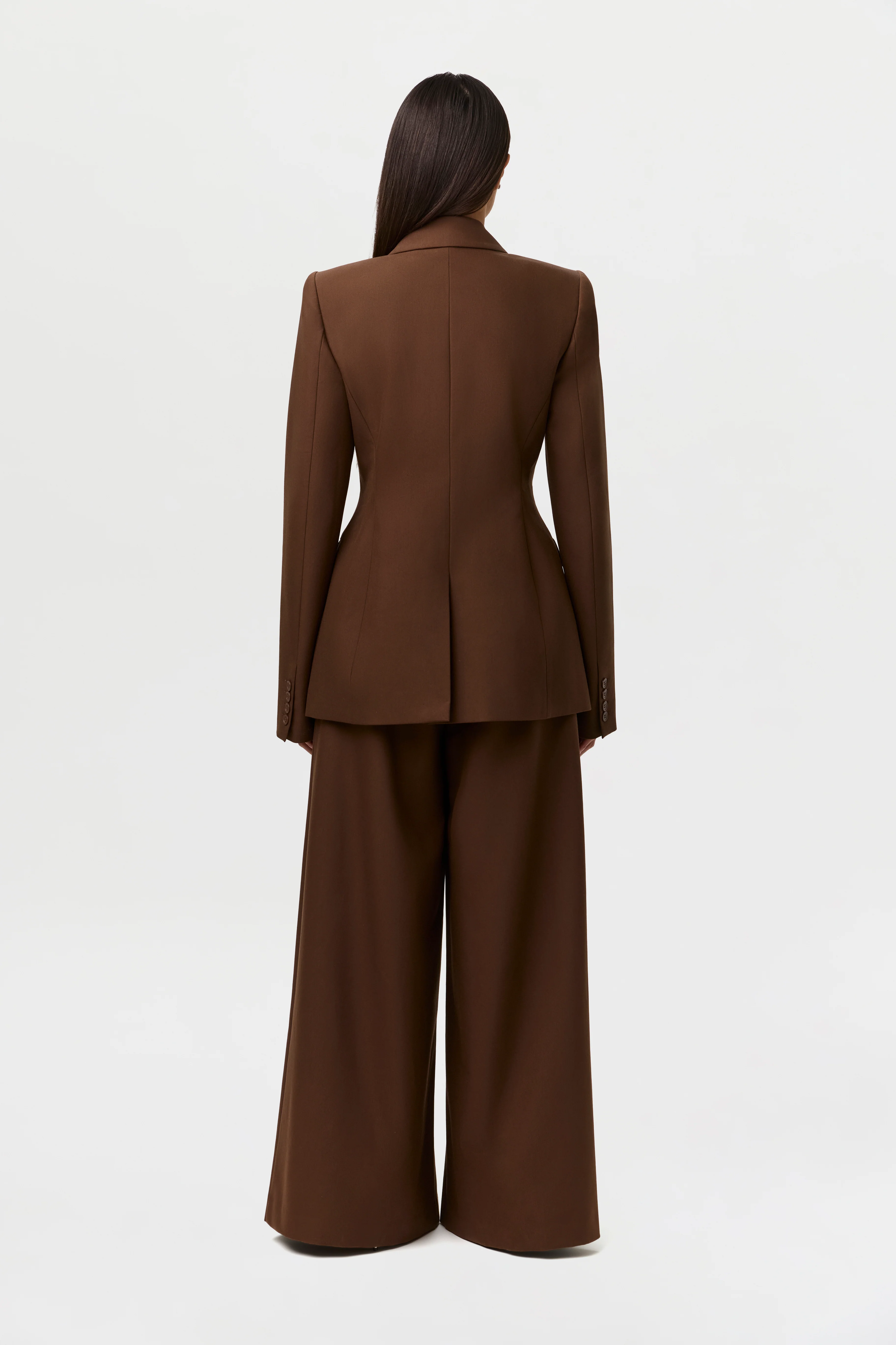 Power Shoulder Fitted Suit Blazer - Image 5