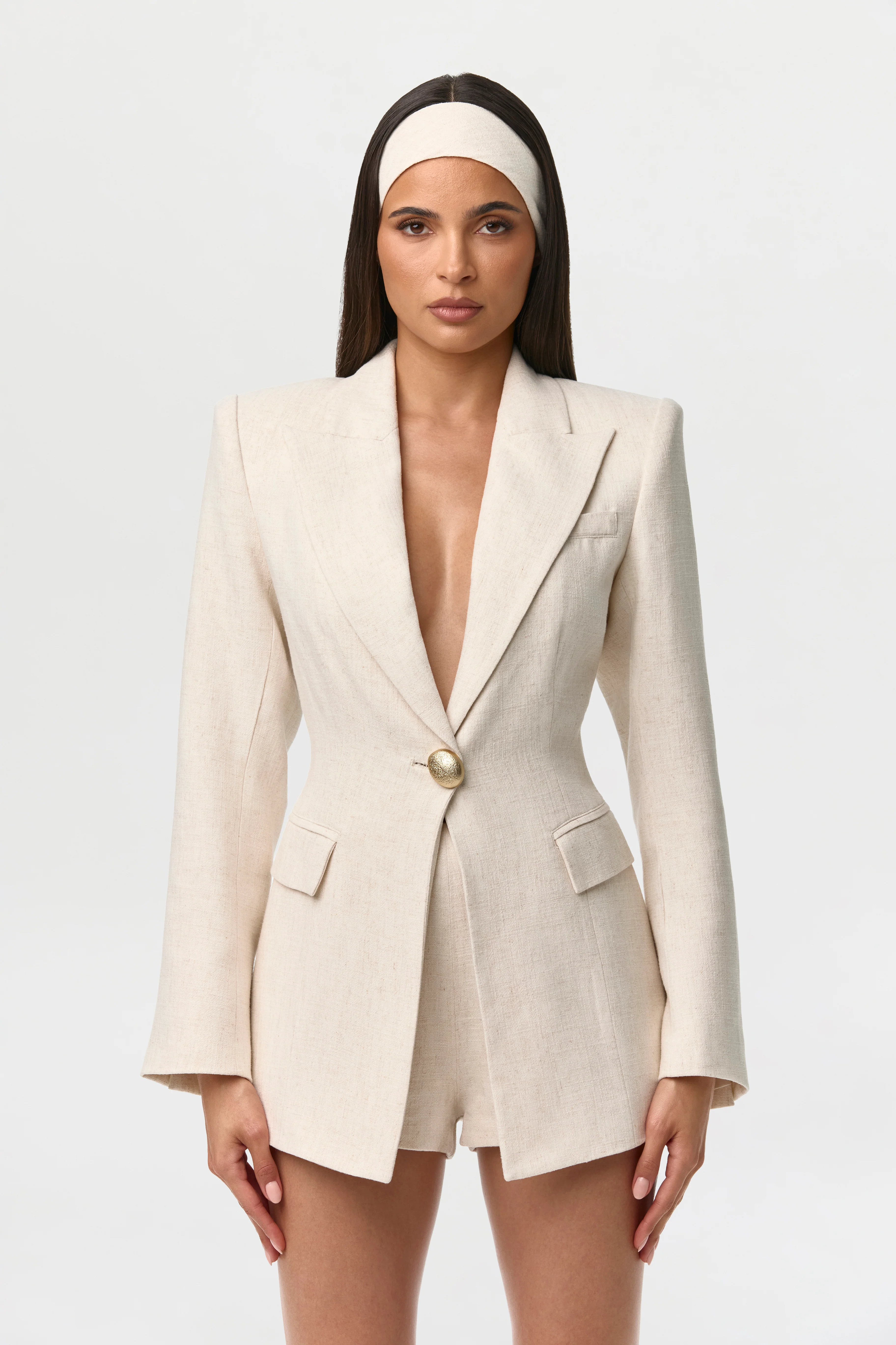 Linen Sculpt Suited Blazer - Image 7