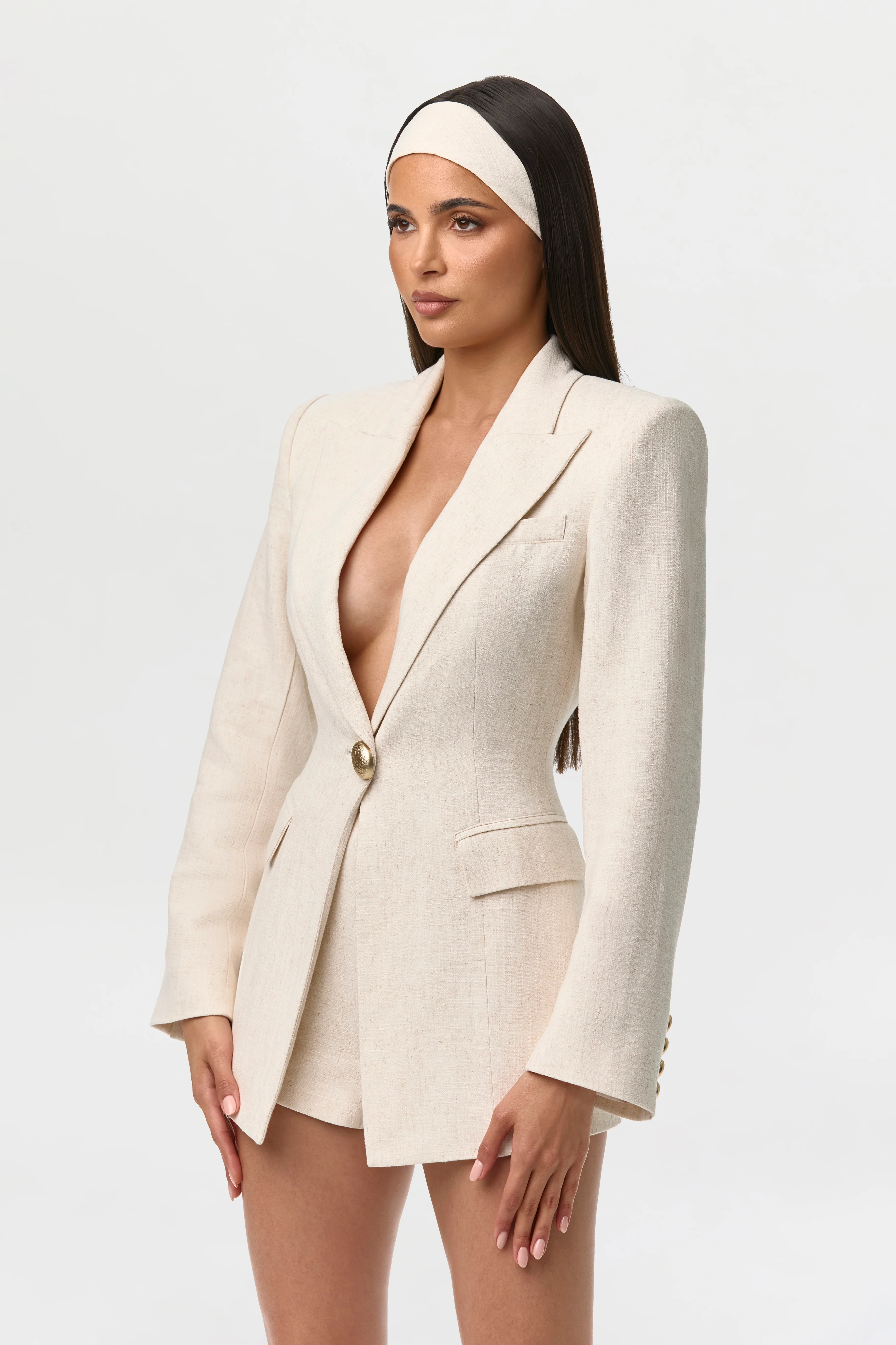 Linen Sculpt Suited Blazer - Image 8