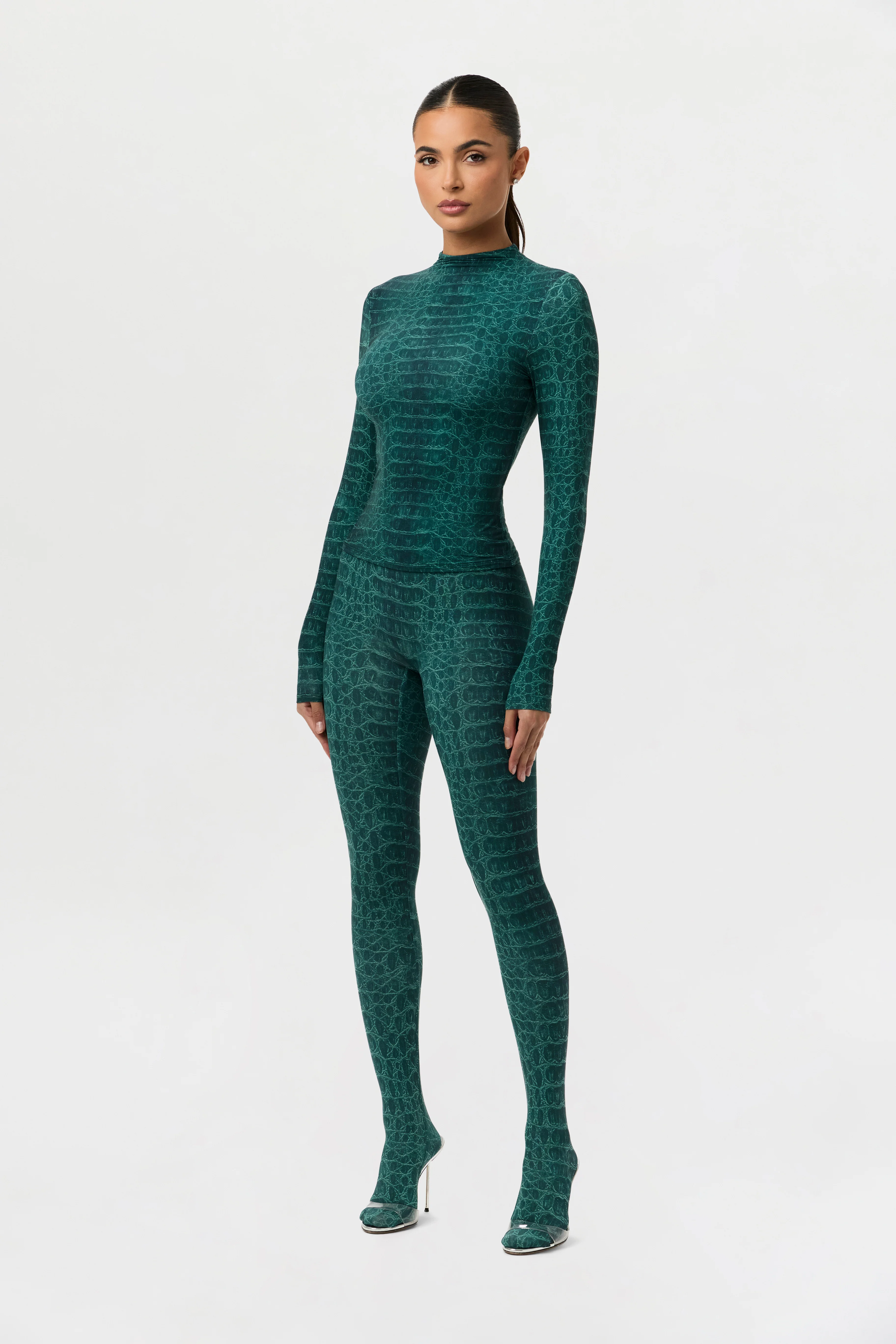 Naked Print Mock Neck Top - Image 13