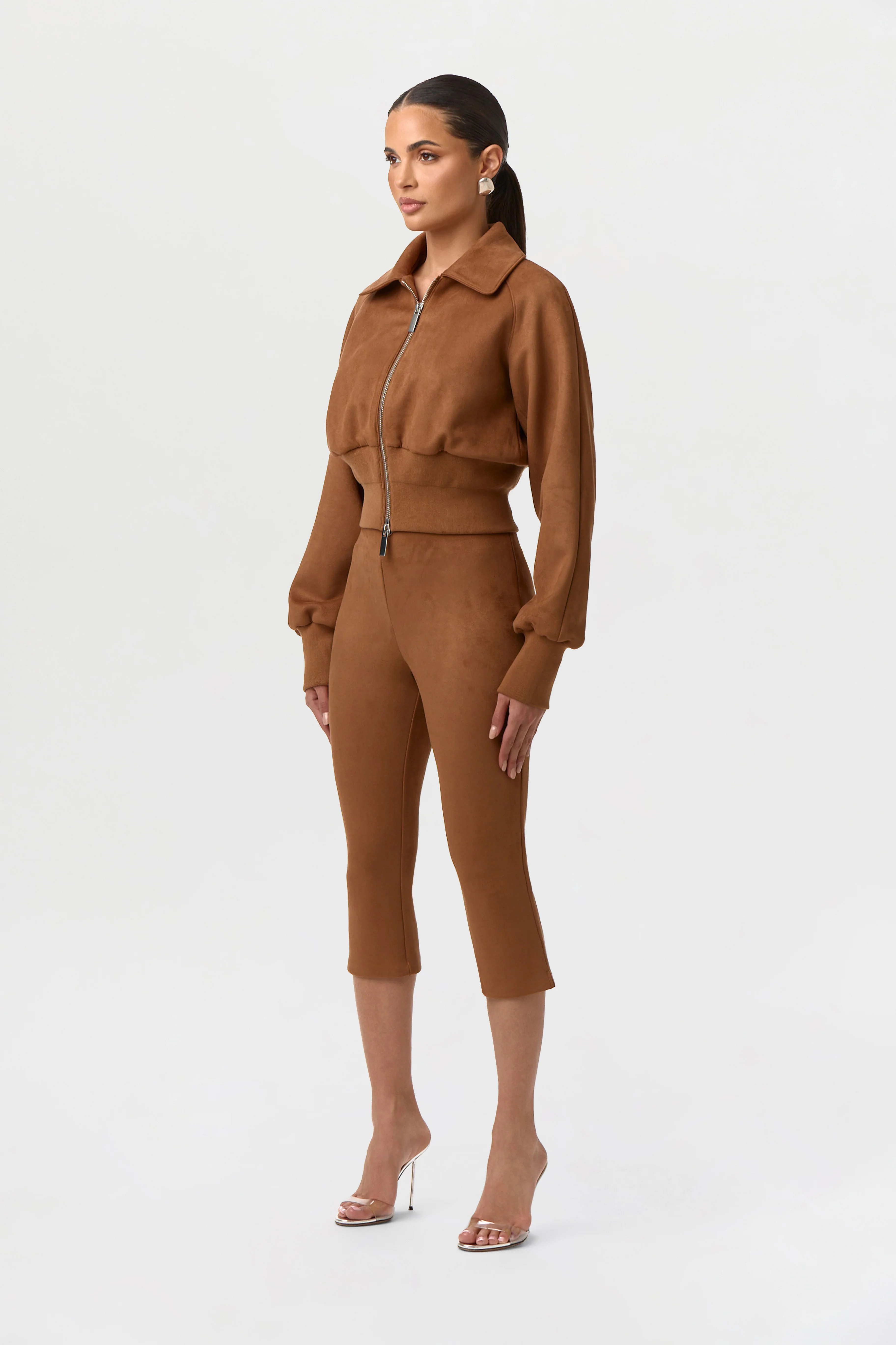 Faux Suede Capri Pants - Image 2
